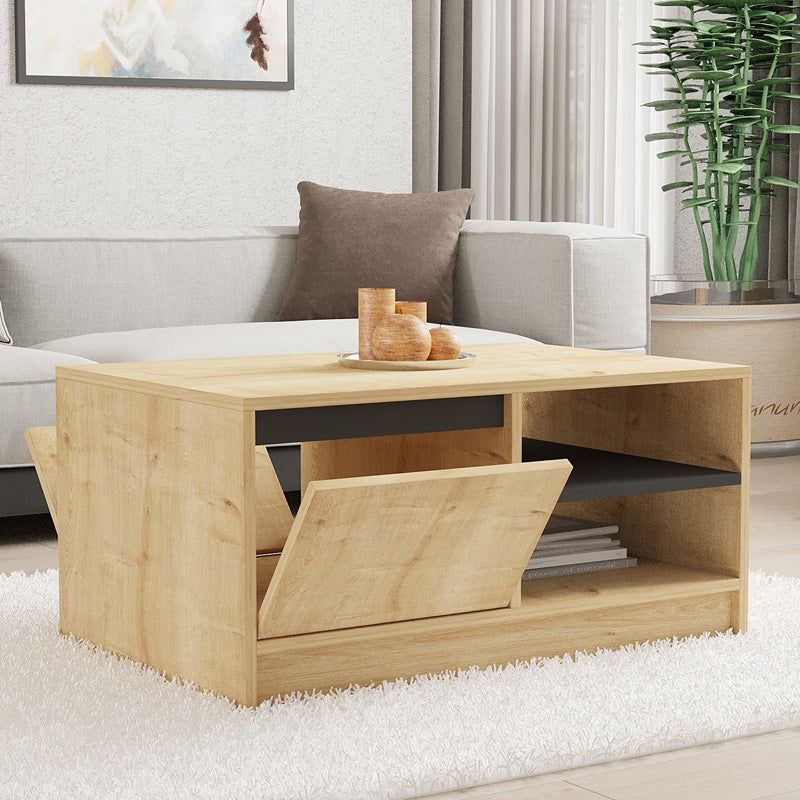 Τραπέζι σαλονιού Narli  σε oak απόχρωση 90x60x45εκ