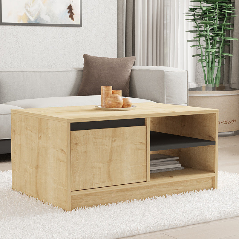 Τραπέζι σαλονιού Narli  σε oak απόχρωση 90x60x45εκ