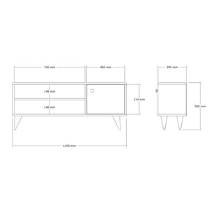 Έπιπλο τηλεόρασης Wison  σε sonoma απόχρωση 120x29x50εκ - Pakobazaar