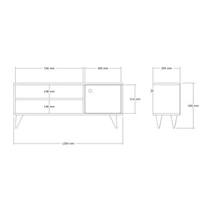 Έπιπλο τηλεόρασης Wison  σε oak απόχρωση 120x29x50εκ - Pakobazaar