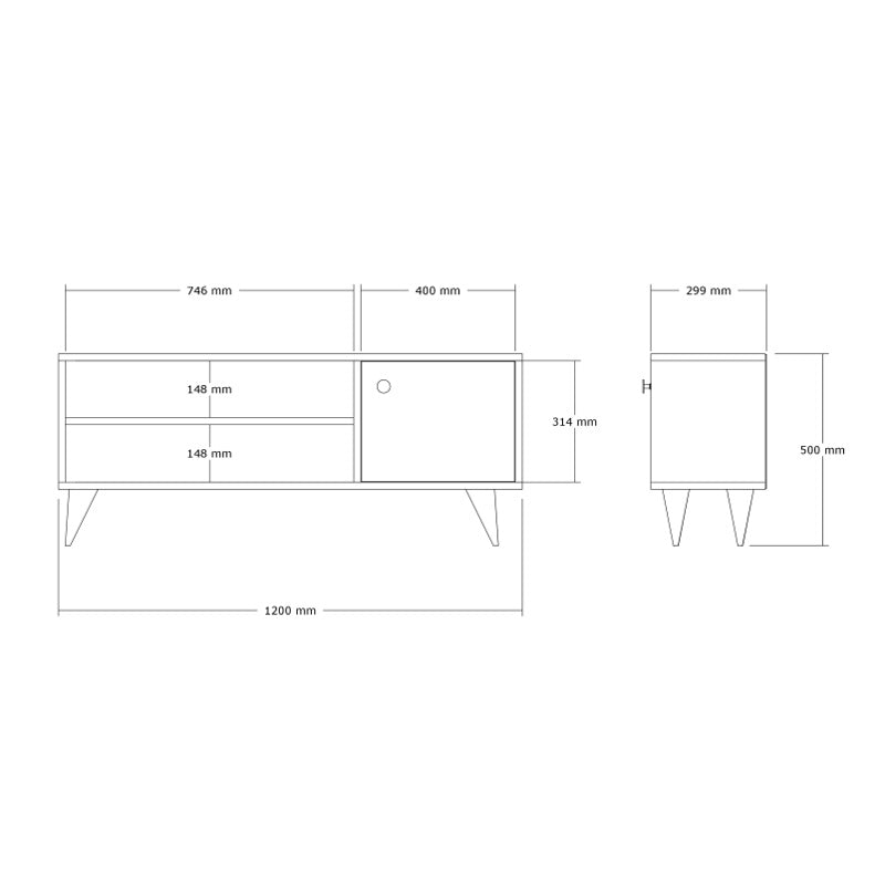 Έπιπλο τηλεόρασης Wison  σε oak απόχρωση 120x29x50εκ - Pakobazaar