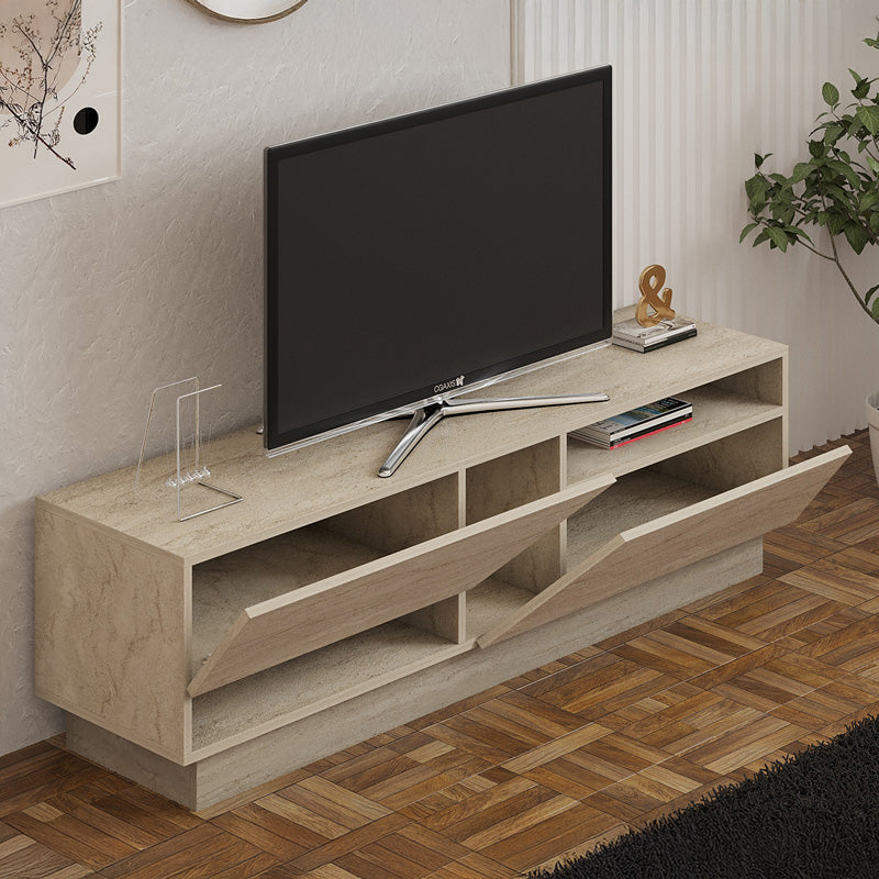 Έπιπλο τηλεόρασης Cogo  σε όψη τραβερτίνας 160x40x45εκ - Pakobazaar
