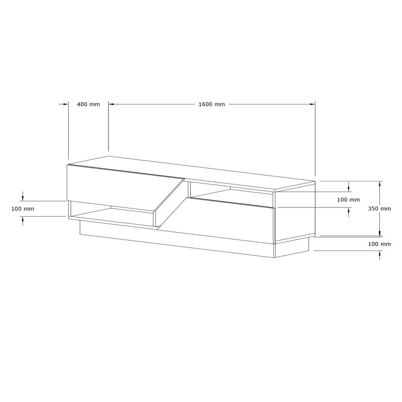 Έπιπλο τηλεόρασης Cogo  σε όψη τραβερτίνας 160x40x45εκ - Pakobazaar
