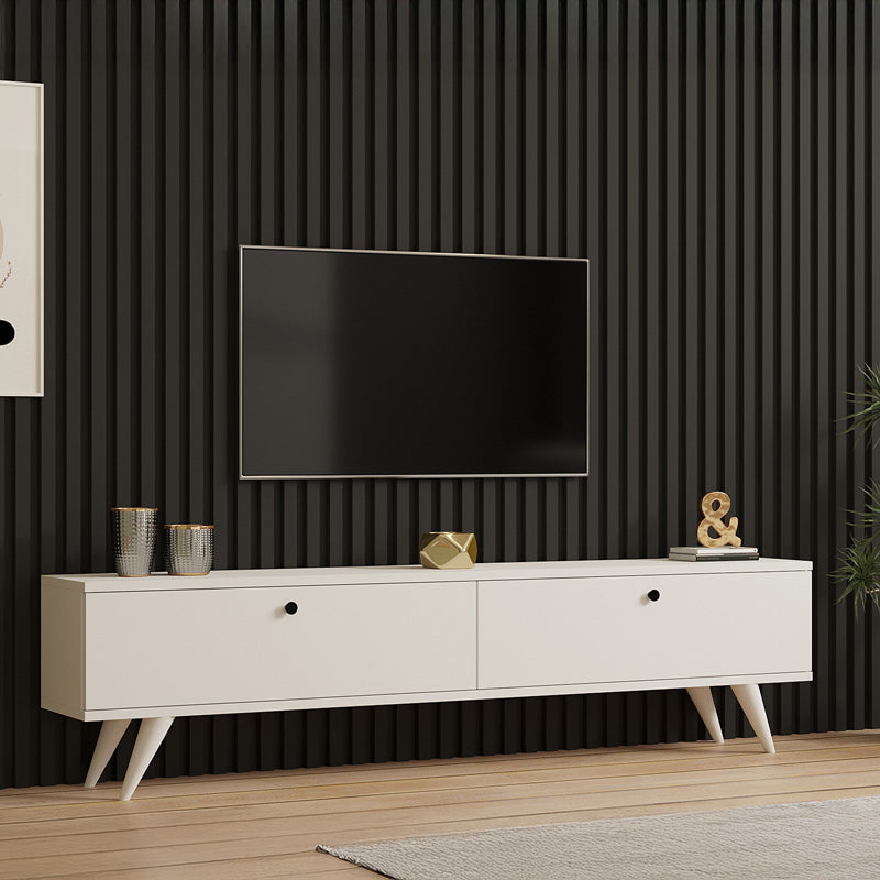 Έπιπλο τηλεόρασης Jate  σε λευκή απόχρωση 160x25x40εκ - Pakobazaar