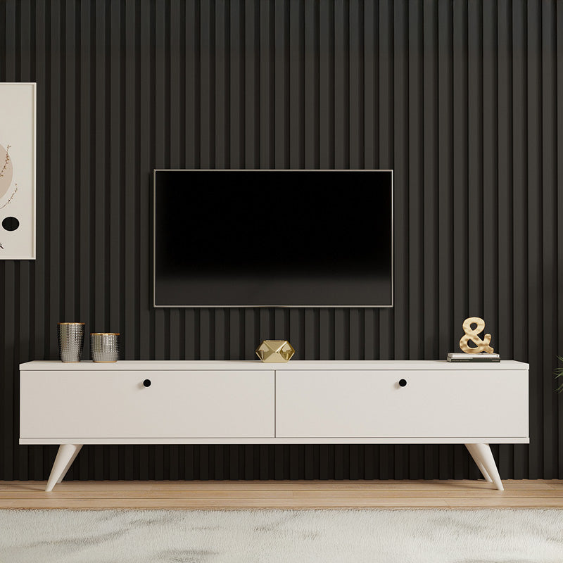 Έπιπλο τηλεόρασης Jate  σε λευκή απόχρωση 160x25x40εκ - Pakobazaar