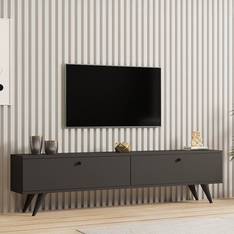 Έπιπλο τηλεόρασης Jate  σε ανθρακί απόχρωση 160x25x40εκ - Pakobazaar