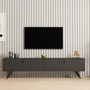 Έπιπλο τηλεόρασης Jate  σε ανθρακί απόχρωση 160x25x40εκ - Pakobazaar