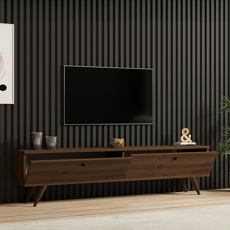 Έπιπλο τηλεόρασης Jate  σε καρυδί απόχρωση 160x25x40εκ - Pakobazaar