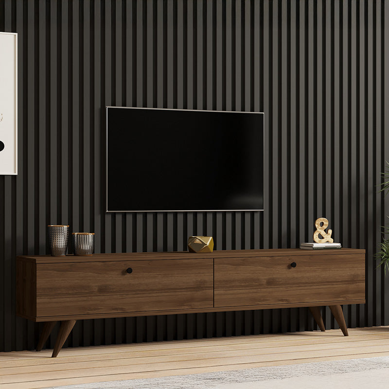 Έπιπλο τηλεόρασης Jate  σε καρυδί απόχρωση 160x25x40εκ - Pakobazaar