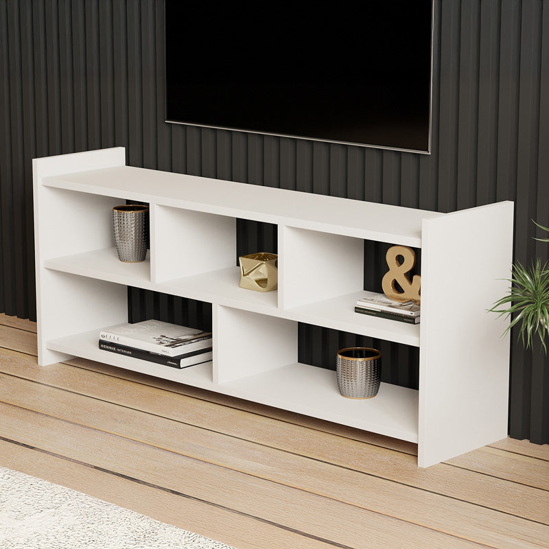Έπιπλο τηλεόρασης Kapri  σε λευκή απόχρωση 120x28x55εκ - Pakobazaar