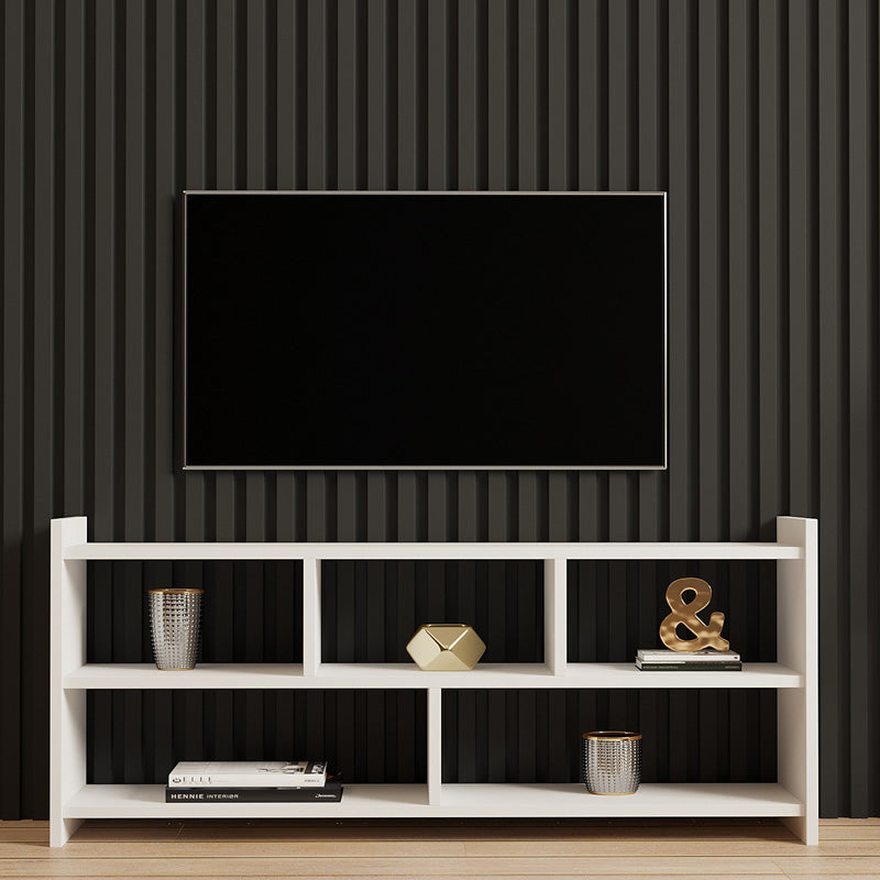 Έπιπλο τηλεόρασης Kapri  σε λευκή απόχρωση 120x28x55εκ - Pakobazaar