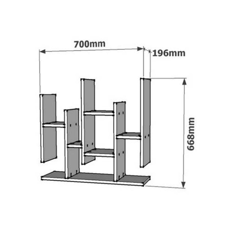 Ραφιέρα τοίχου Bemba  σε καρυδί απόχρωση 70x19,6x68,8εκ - Pakobazaar