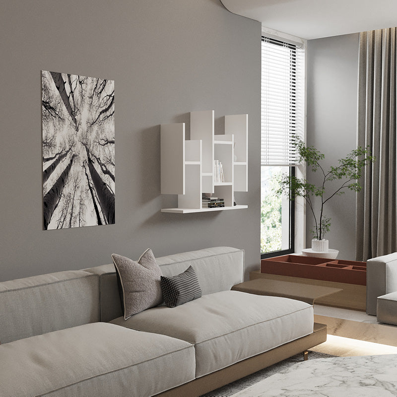 Ραφιέρα τοίχου Bemba  σε λευκή απόχρωση 70x19,6x68,8εκ