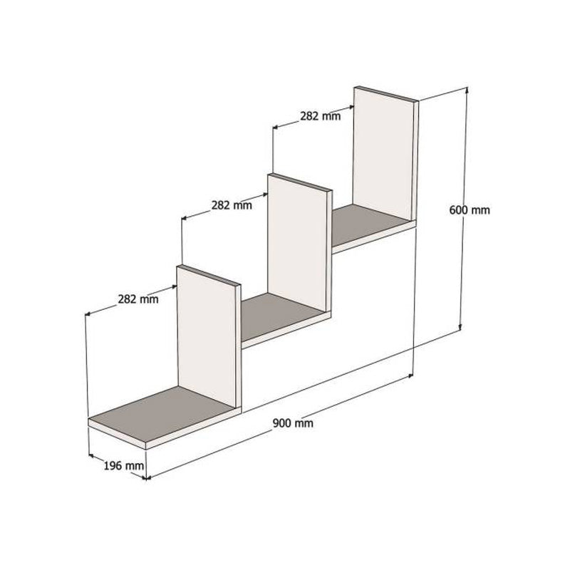Ραφιέρα τοίχου Mauer  σε καρυδι απόχρωση 90x19,6x60εκ - Image 3