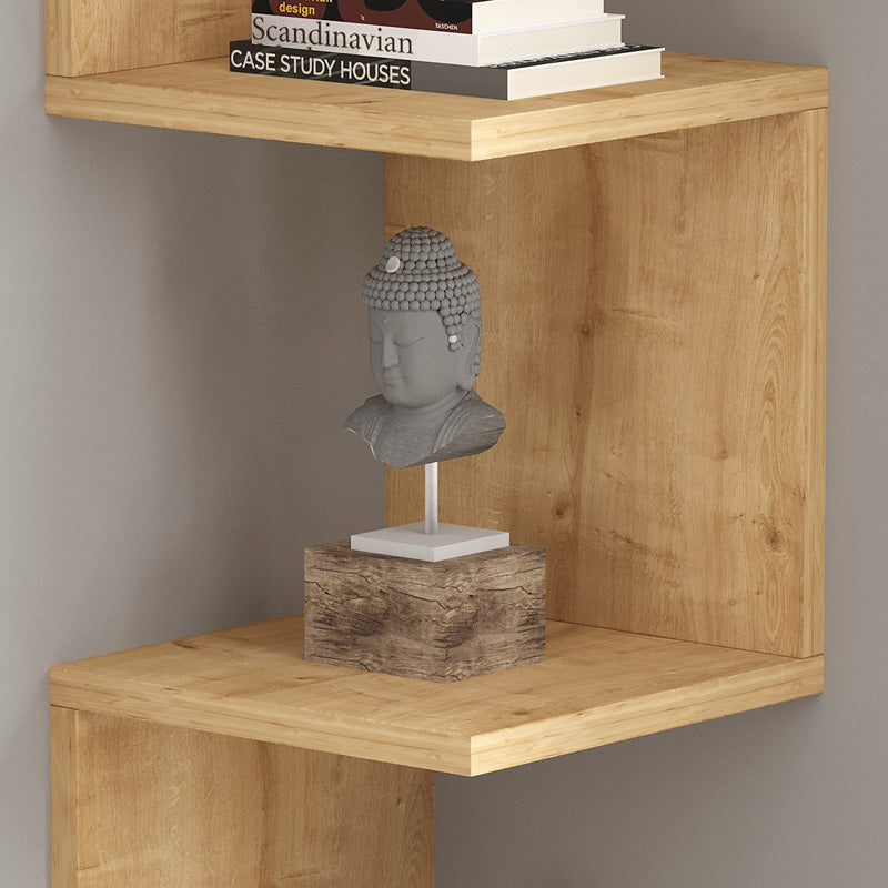 Ραφιέρα γωνιακή τοίχου Insta  σε oak απόχρωση 25x25x105,5εκ - Pakobazaar