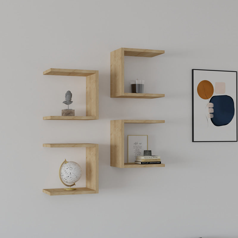 Ραφιέρα τοίχου Perari  4τεμ.σε oak απόχρωση 30x19.6x30εκ