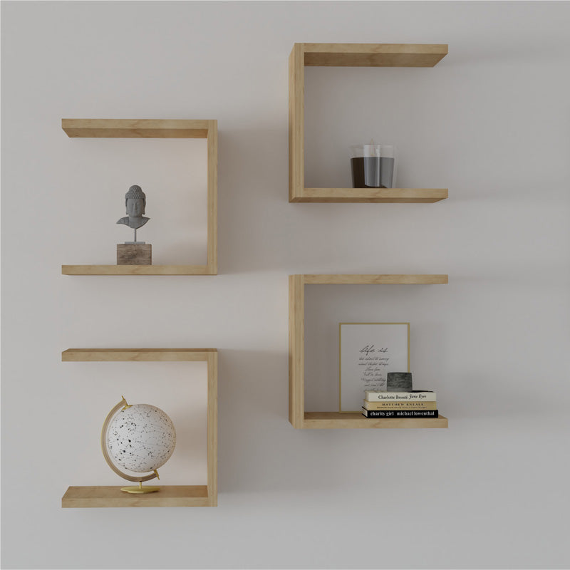 Ραφιέρα τοίχου Perari  4τεμ.σε oak απόχρωση 30x19.6x30εκ