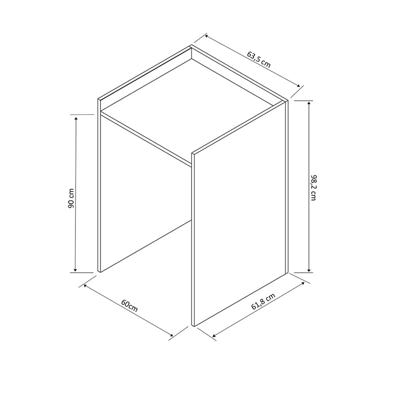 Έπιπλο πλυντηρίου Cuci  σε oak απόχρωση 60x62x99εκ - Pakobazaar