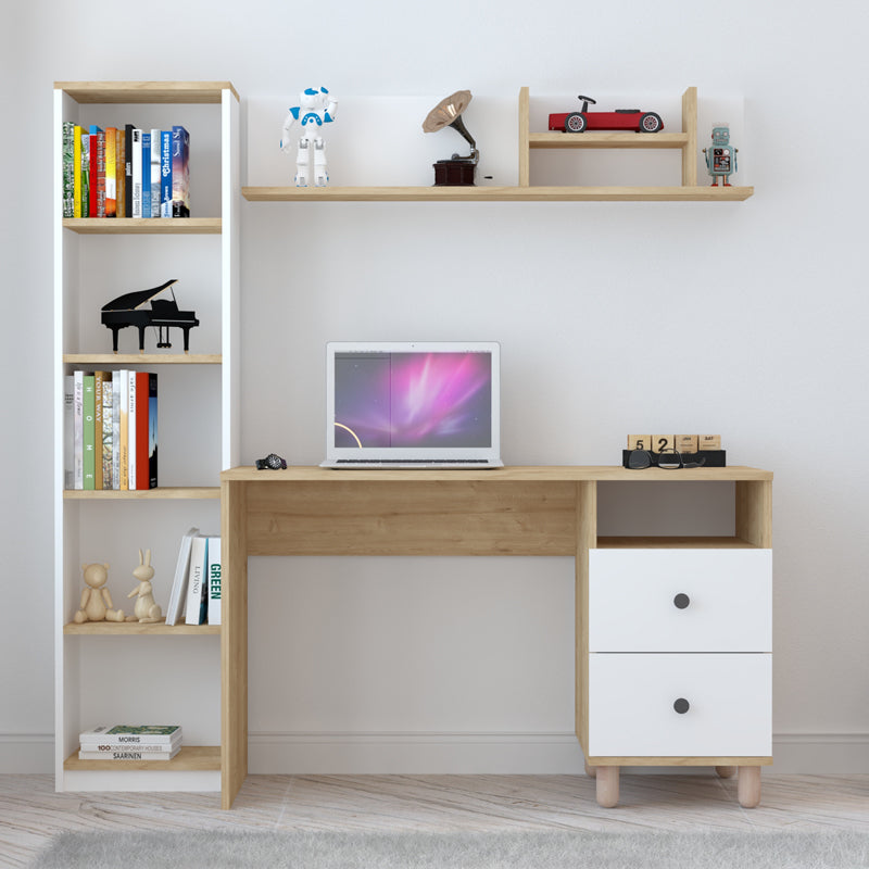 Σύνθεση γραφείου Kontor  sonoma-λευκό 160x50x162εκ - Pakobazaar