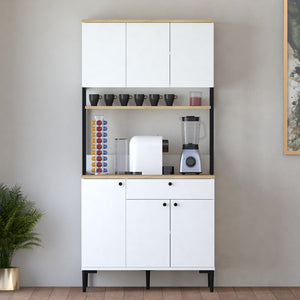 Ντουλάπια κουζίνας Lenner  λευκό-sonoma 90x45x184εκ - Pakobazaar