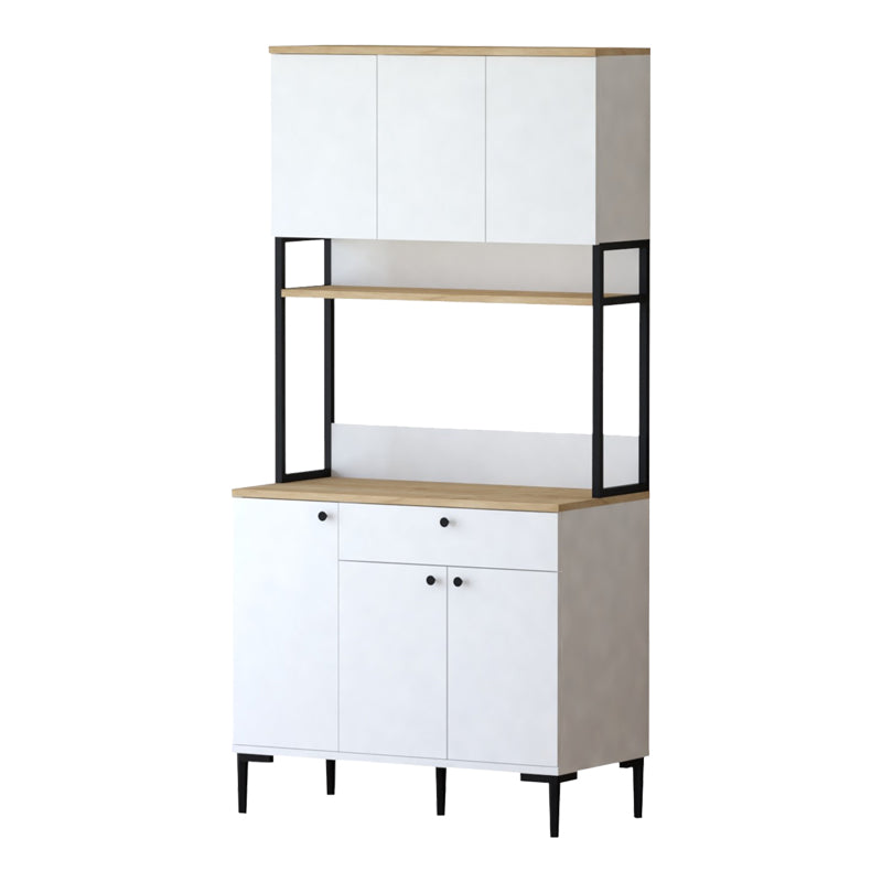 Ντουλάπια κουζίνας Lenner  λευκό-sonoma 90x45x184εκ - Pakobazaar