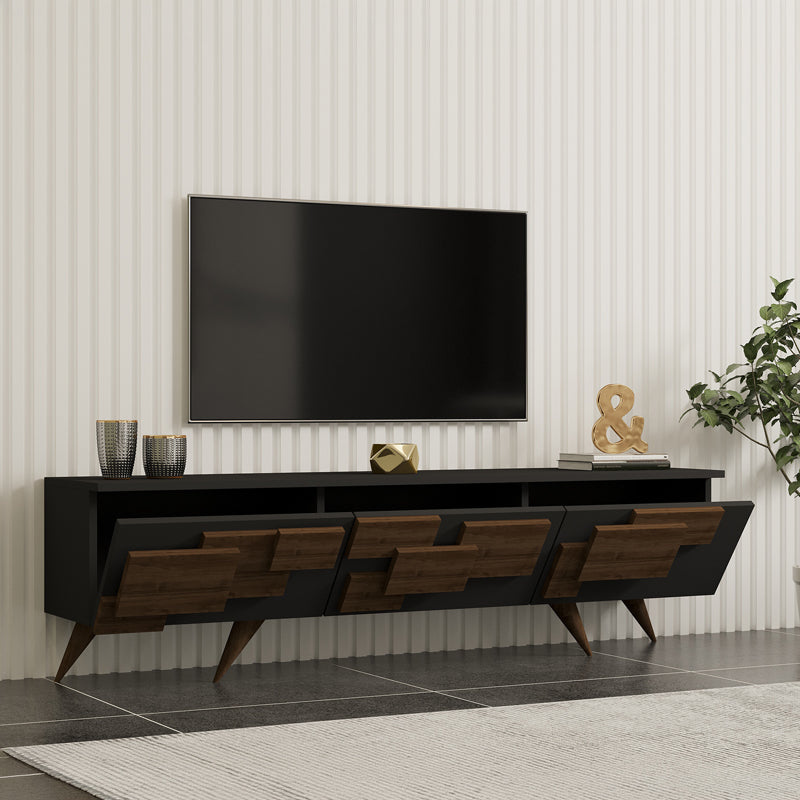 Έπιπλο τηλεόρασης Trida  καρυδί με ανθρακί 160x35x45εκ - Pakobazaar