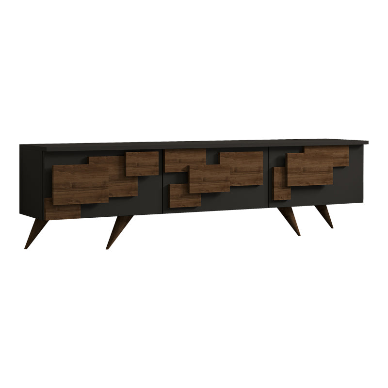 Έπιπλο τηλεόρασης Trida  καρυδί με ανθρακί 160x35x45εκ - Pakobazaar