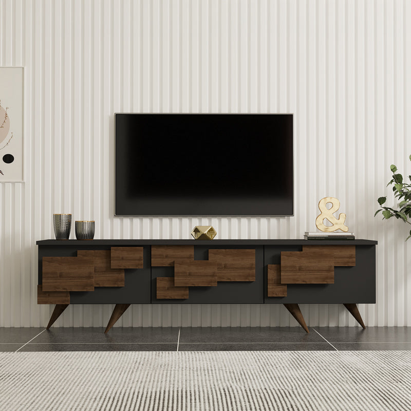 Έπιπλο τηλεόρασης Trida  καρυδί με ανθρακί 160x35x45εκ - Pakobazaar