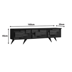 Έπιπλο τηλεόρασης Trida  καρυδί με ανθρακί 160x35x45εκ - Pakobazaar