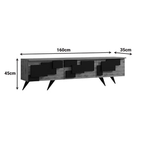 Έπιπλο τηλεόρασης Trida  oak με μαύρο 160x35x45εκ - Pakobazaar