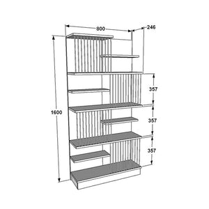 Βιβλιοθήκη Gassim  sonoma με ανθρακί και λευκό 80x24.6x160εκ - Pakobazaar