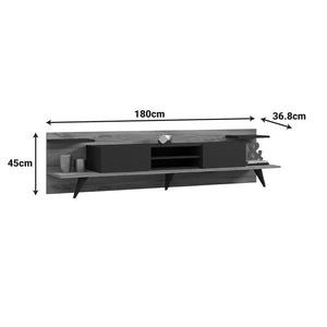 Έπιπλο τηλεόρασης Astry  καρυδί με ανθρακί 180x36,8x45εκ - Pakobazaar