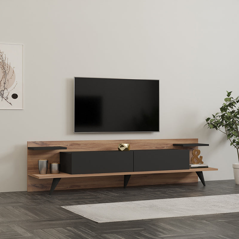 Έπιπλο τηλεόρασης Astry  καρυδί με ανθρακί 180x36,8x45εκ - Pakobazaar