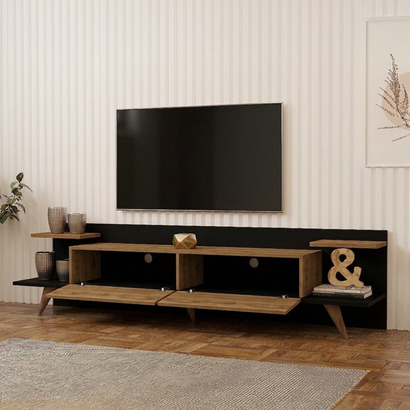 Έπιπλο τηλεόρασης Astry  oak με ανθρακί 180x36,8x45εκ - Pakobazaar