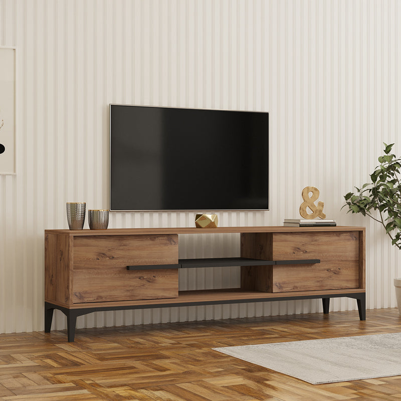 Έπιπλο τηλεόρασης Eslem  oak με ανθρακί 160x34,6x48,1εκ - Pakobazaar