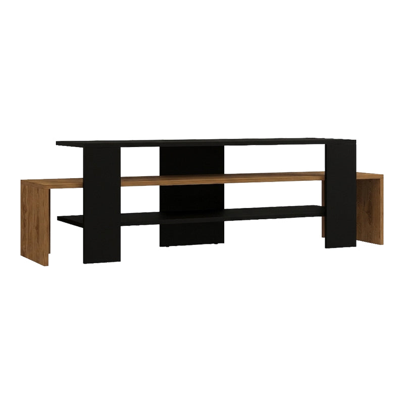 Έπιπλο τηλεόρασης Lenour  sonoma με μαύρο 150x35x45εκ - Pakobazaar