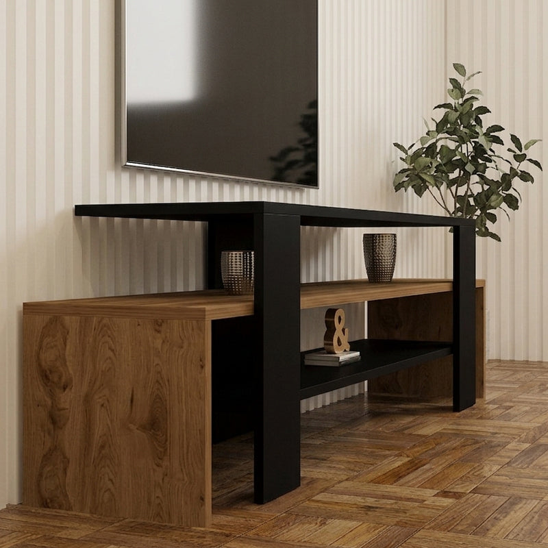 Έπιπλο τηλεόρασης Lenour  sonoma με μαύρο 150x35x45εκ - Pakobazaar