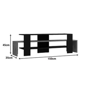 Έπιπλο τηλεόρασης Lenour  sonoma με μαύρο 150x35x45εκ - Pakobazaar