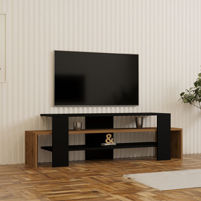 Έπιπλο τηλεόρασης Lenour  sonoma με μαύρο 150x35x45εκ - Pakobazaar