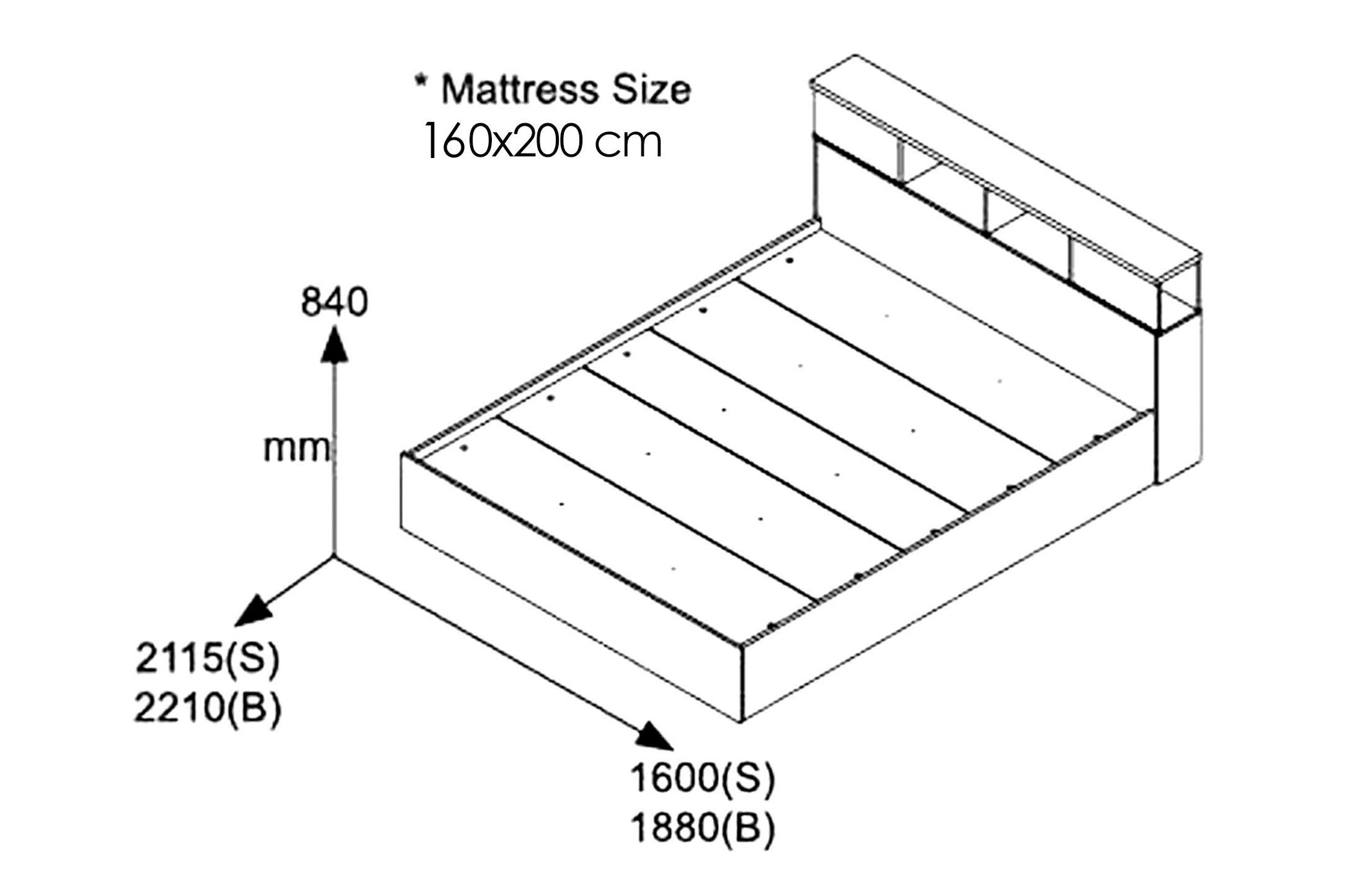 Κρεβάτι OLYMPUS  χρώμα castillo-toro 160x200εκ - Pakobazaar