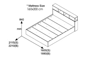 Κρεβάτι OLYMPUS  χρώμα wenge 160x200εκ - Pakobazaar