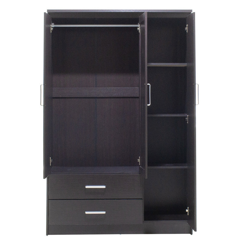Ντουλάπα ρούχων τρίφυλλη OLYMPUS  χρώμα wenge 120x57x183εκ - Pakobazaar