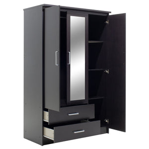 Ντουλάπα ρούχων τρίφυλλη OLYMPUS  χρώμα wenge 120x57x183εκ - Pakobazaar