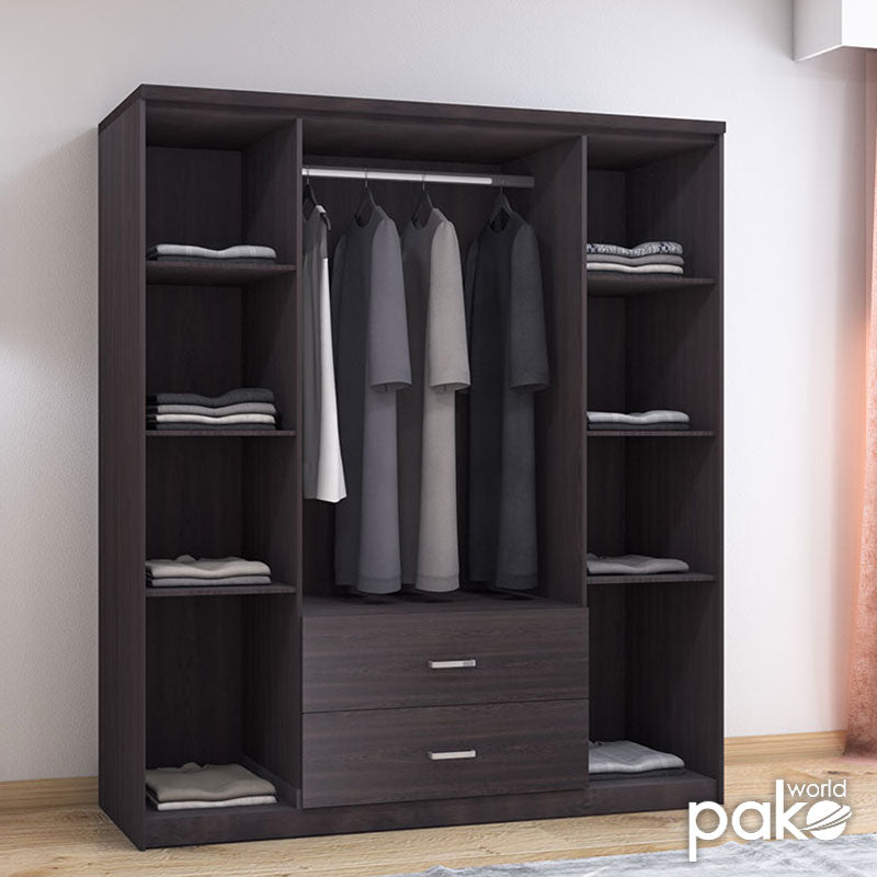 Ντουλάπα ρούχων τετράφυλλη OLYMPUS  χρώμα wenge 159x57x183εκ - Pakobazaar