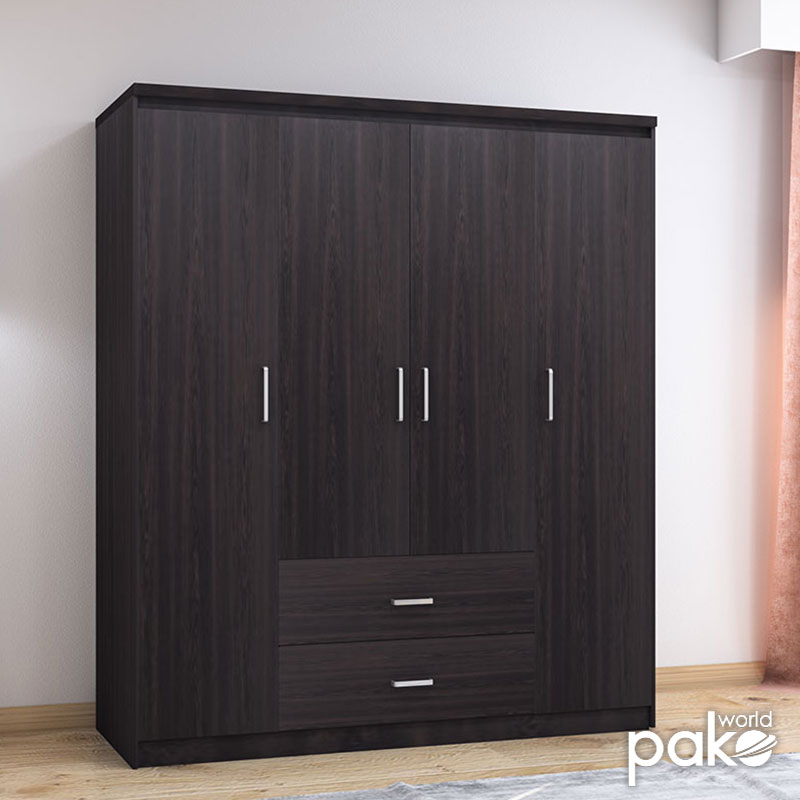 Ντουλάπα ρούχων τετράφυλλη OLYMPUS  χρώμα wenge 159x57x183εκ - Pakobazaar