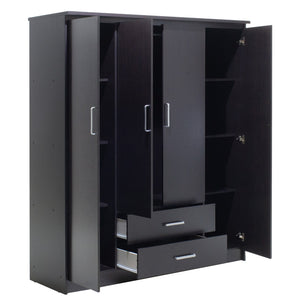 Ντουλάπα ρούχων τετράφυλλη OLYMPUS  χρώμα wenge 159x57x183εκ - Pakobazaar