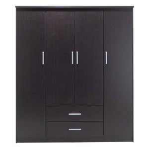 Ντουλάπα ρούχων τετράφυλλη OLYMPUS  χρώμα wenge 159x57x183εκ - Pakobazaar
