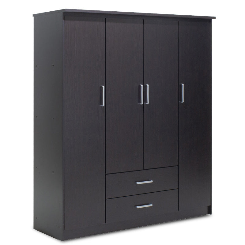 Ντουλάπα ρούχων τετράφυλλη OLYMPUS  χρώμα wenge 159x57x183εκ - Pakobazaar