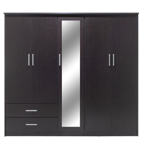 Ντουλάπα ρούχων πεντάφυλλη OLYMPUS  χρώμα wenge 198x57x183εκ