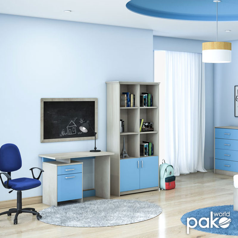 Γραφείο εργασίας Looney  χρώμα castillo-μπλε 100x55x75εκ - Pakobazaar